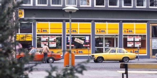 Eine der ersten Lidl-Filialen in Ludwigshafen 1973