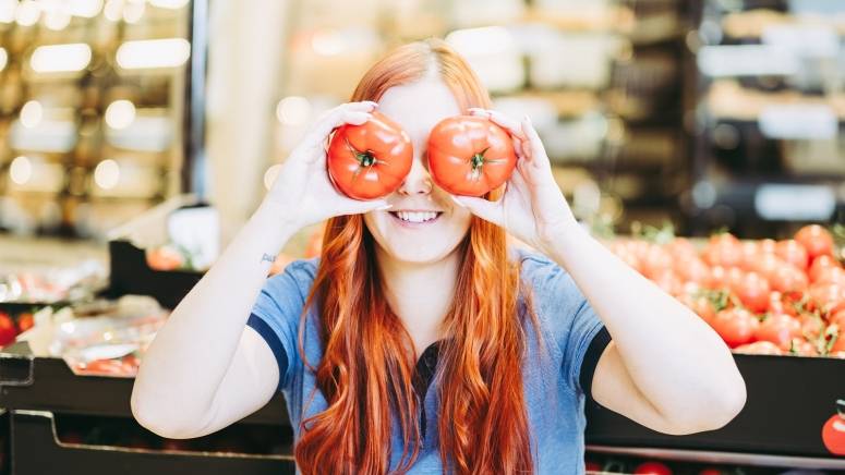 Verkäuferin Tomaten