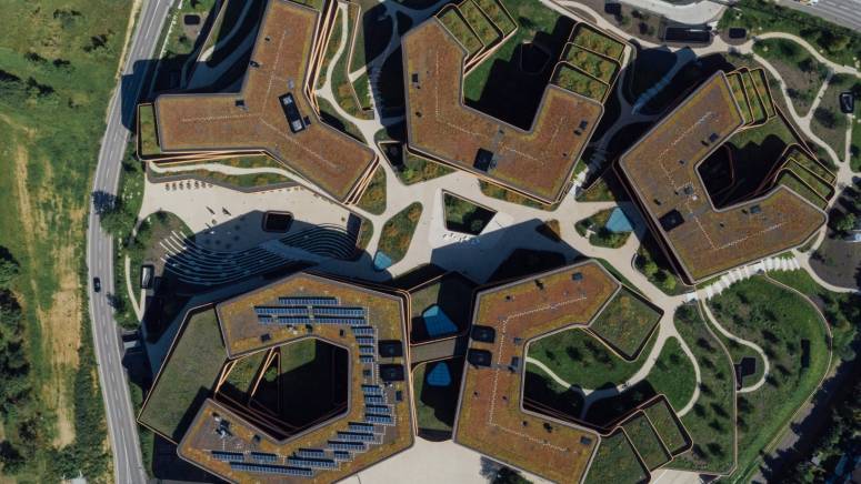 Gebäude in Bad Wimpfen aus der Luft